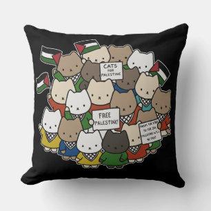 Cats for Palestine – Kawaii Cats for Justice Cushion