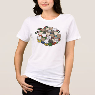 Cats for Palestine – Kawaii Cats for Justice Tri-Blend Shirt