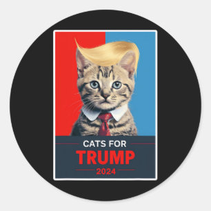 Cats For Trump 2024 Election 1 Classic Round Sticker