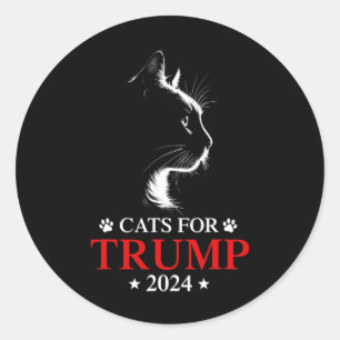 Cats For Trump 2024 Election Make Cats Safe Again Classic Round Sticker