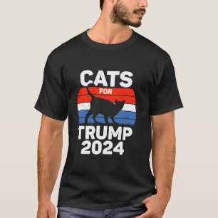 Cats For Trump 2024 Funny Political Cat Lover USA T-Shirt