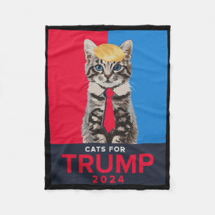 Cats For Trump 2024 Funny Tee For Vance Trump 2024 Fleece Blanket