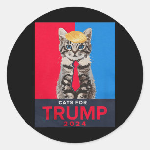 Cats For Trump 2024 Funny Tee For Vance Trump Classic Round Sticker
