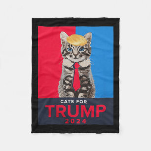 Cats For Trump 2024 Funny Tee For Vance Trump  Fleece Blanket