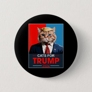 Cats For Trump 2024 Funny Vote For Trump Cats 2024 6 Cm Round Badge