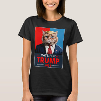 Cats For Trump 2024 Funny Vote For Trump Cats 2024 T-Shirt