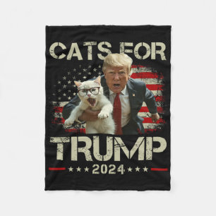 Cats For Trump 2024 Funny Vote For Trump - Cats 20 Fleece Blanket