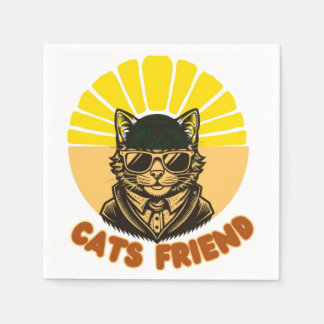 cats friend napkin