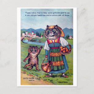 Cats from Italy - Louis Wain Holiday Postcard