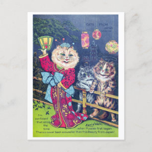 Cats from japan - Louis Wain Holiday Postcard