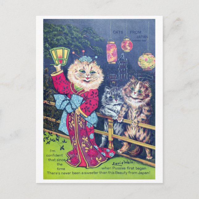 Cats from japan - Louis Wain Holiday Postcard (Front)