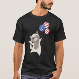 Cats Funny Cat 4th Of July American Flag T-Shirt