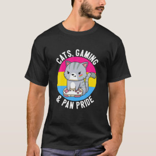 Cats Gaming Pan Pride Gamer Pansexual Video Games T-Shirt
