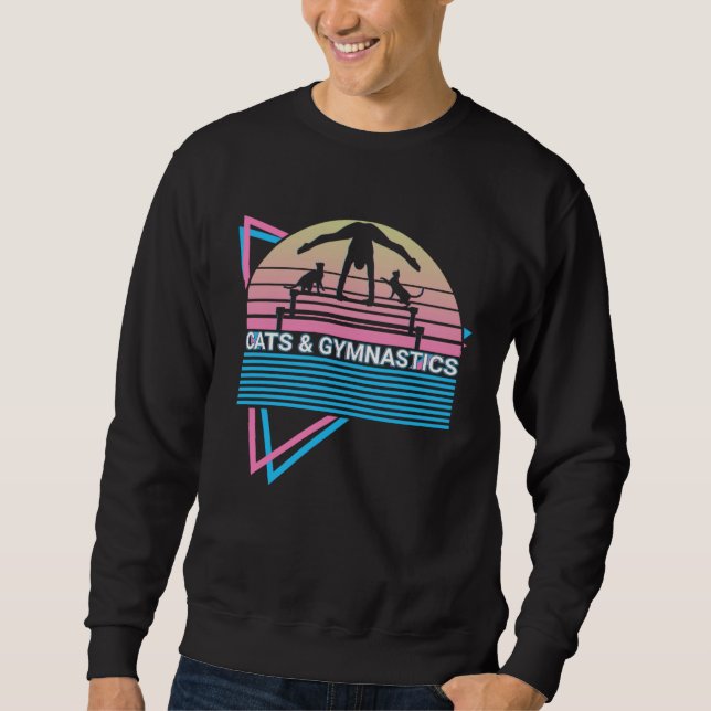 Cats & Gymnastics Gymnast Retro Sweatshirt (Front)