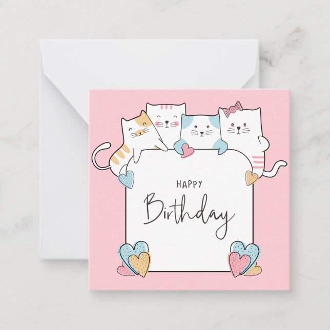 Cats Happy Birthday Card (Front)