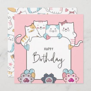 Cats Happy Birthday Holiday Card