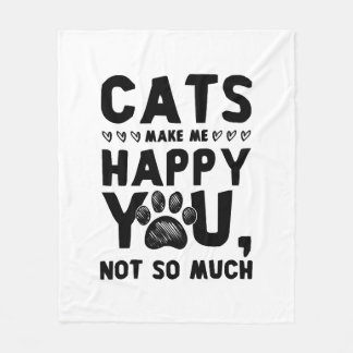 cats happy fleece blanket