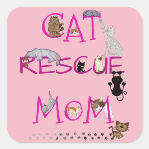 CAT'S Happy Mother Day To Rescue Mum! Square Sticker