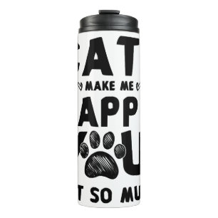cats happy thermal tumbler