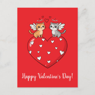 Cats Happy Valentine's Day! Postcard