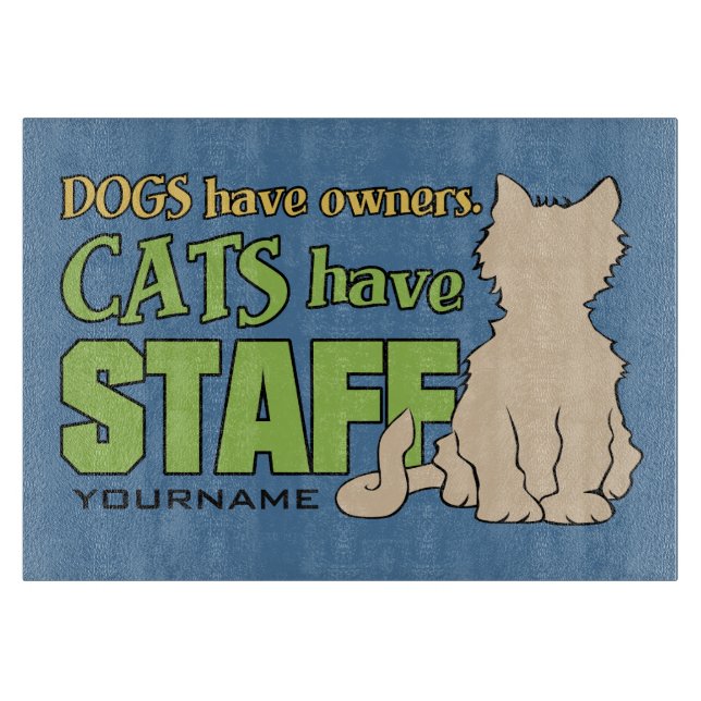 CATS HAVE STAFF custom cutting boards (Front)