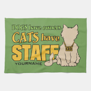 CATS HAVE STAFF custom hand towel