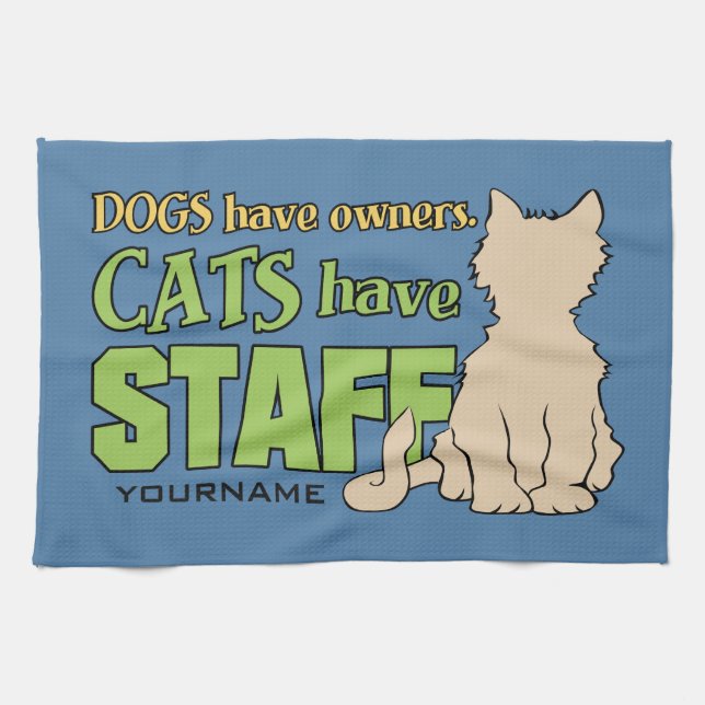 CATS HAVE STAFF custom hand towel (Horizontal)