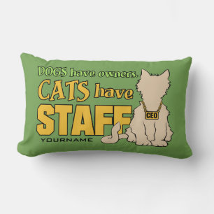 CATS HAVE STAFF custom throw pillow