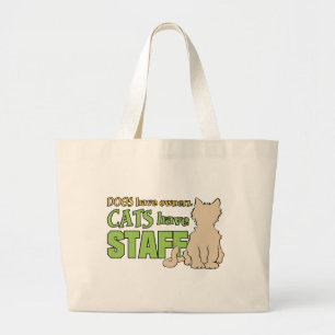 CATS HAVE STAFF tote bags