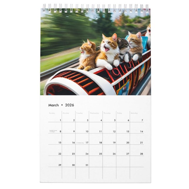 Cats Having Fun Calendar (Mar 2026)