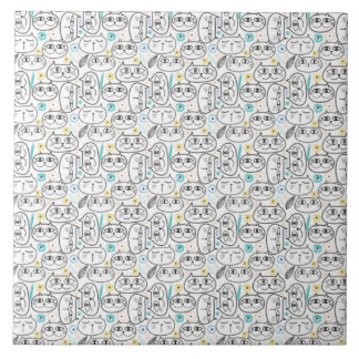 Cats head pattern Ceramic Tile