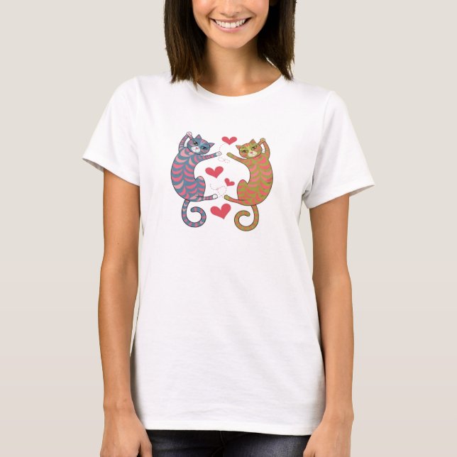cats heart T-Shirt (Front)
