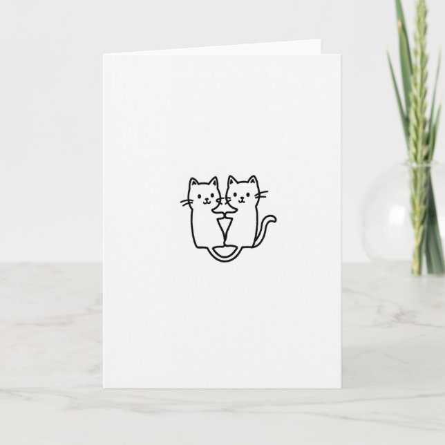 Cats Heart Togetherness Art Card (Front)