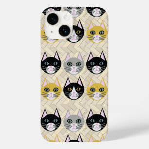 Cats Herringbone Beige Case-Mate iPhone 14 Case
