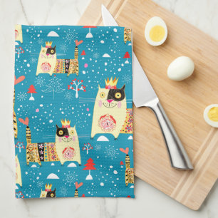 Cats, Hippie, Bohemian, and free spirit cats Tea Towel