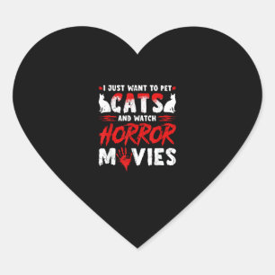 Cats & Horror Movies Heart Sticker