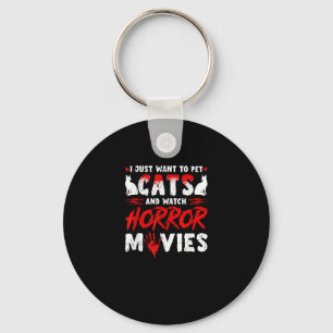 Cats & Horror Movies Key Ring