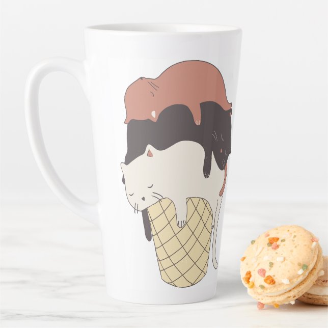 Cats Ice Cream Cone Cute Latte Mug (In Situ)