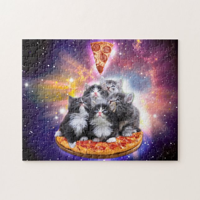 Cats Illuminatis and pizza Jigsaw Puzzle (Horizontal)