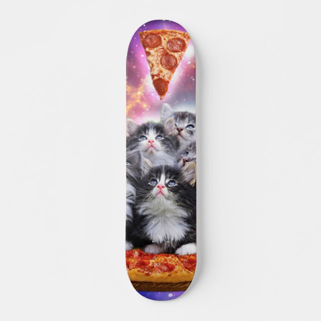 Cats Illuminatis and pizza Skateboard (Front)
