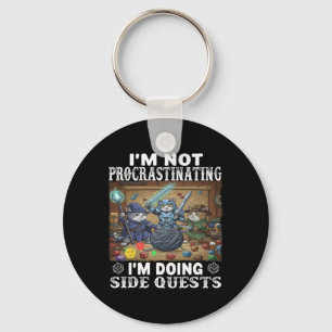 Cats I'm Not Procrastinating I'm Doing Side Quests Key Ring