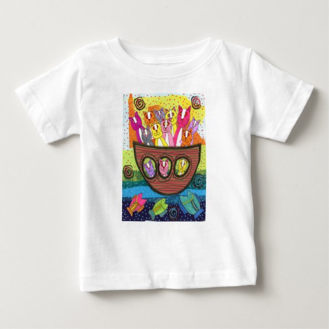 Cats in a Boat T-shirt (Front)