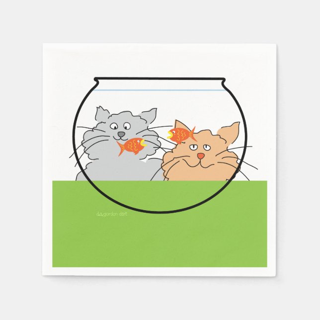 Cats in a Fishbowl Napkin (Front)