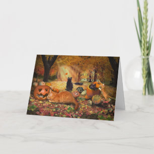 Cats in Autumn Card