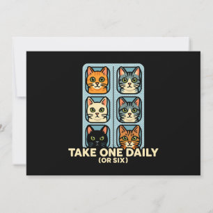 Cats In Blister Pack Medicine For Happiness Invitation