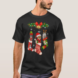 Cats in Christmas Sock Pyjamas Xmas Holiday For Me T-Shirt