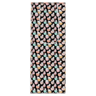 Cats in coffee cups 01. Black BG Wine Gift Bag