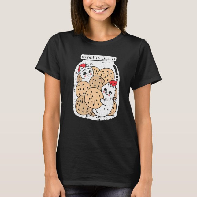 Cats In Cookie Jar Christmas Pajama Cute Kitten Ki T-Shirt (Front)