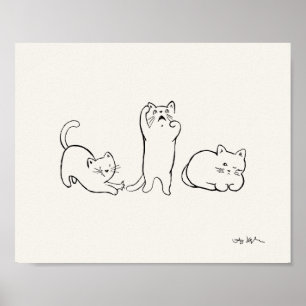 Cats in different poses poster