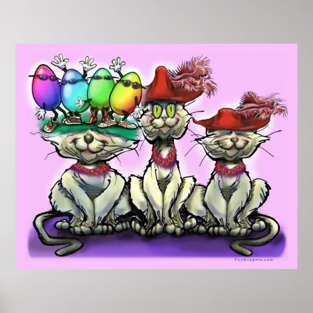 Cats in Funny Hats Poster (Front)